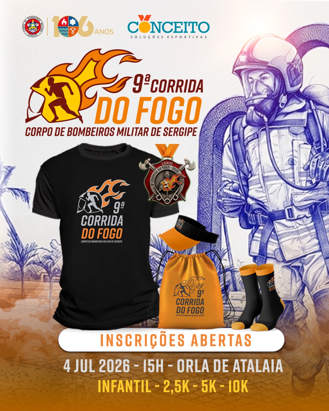 Estão abertas as inscrições para a 9ª Corrida do Fogo
